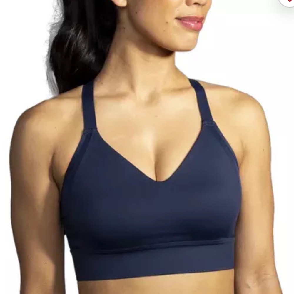 Brooks Navy V-Neck Wireless Sports Bralette